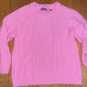 New Edikted Pink Cable Knit Top Sweater Fall Soft Small Medium New York LA shop